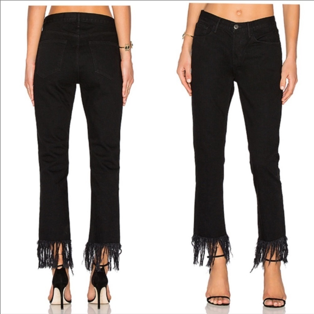 3X1 | mamba Straight Fringe Crop Jeans
